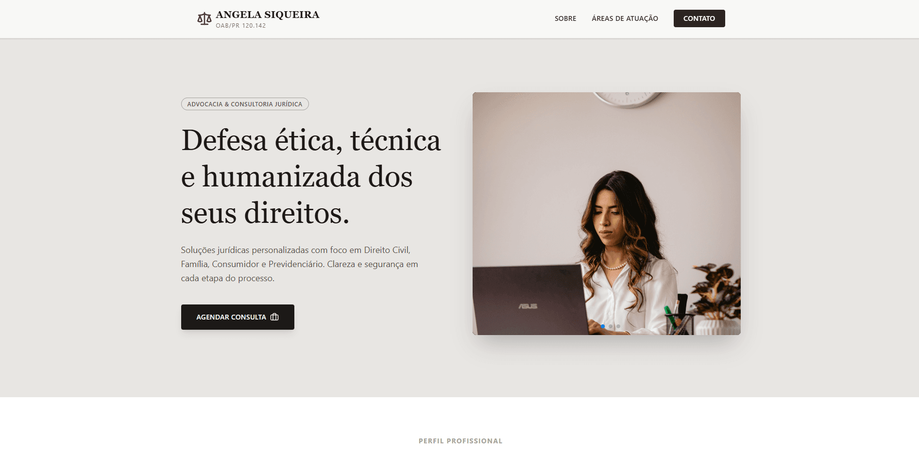 Screenshot do projeto Advocacia